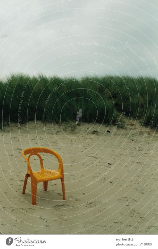 Garden chair in the sand Beach Calm Loneliness Relaxation Sand Chair