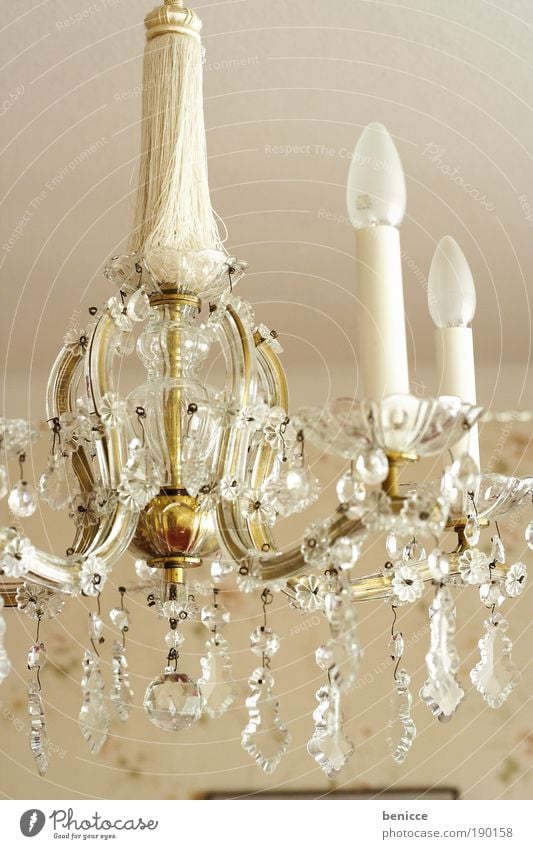 noble Noble Chandelier Ceiling light Crystal crystal pattern Old Historic Old building Lamp Light Energy Ornate Castle Electric bulb