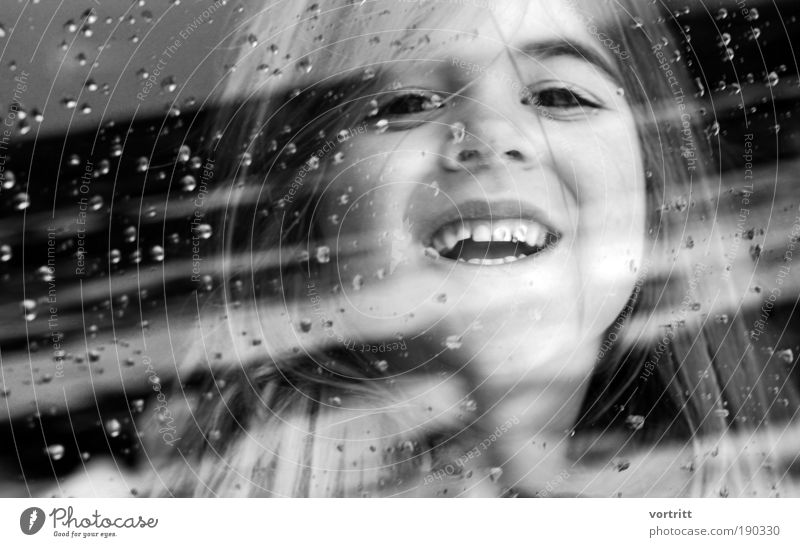 Lucy's Dream Child Girl Face Eyes Mouth Teeth 3 - 8 years Infancy Long-haired Esthetic Beautiful Joy Happy Happiness Black & white photo Close-up Day Reflection