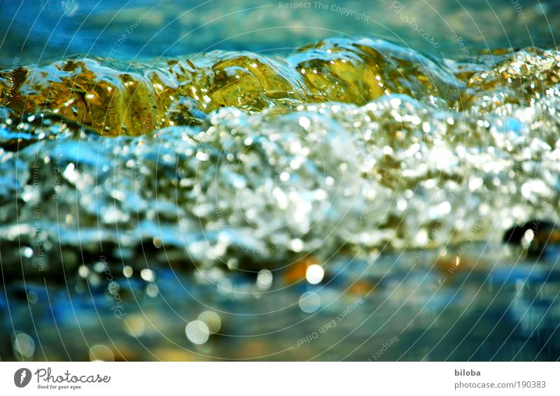 Wild water! Environment Nature Elements Water Drops of water Summer Climate Climate change Waves Lakeside Blue Yellow Green White HDR Colour photo Exterior shot