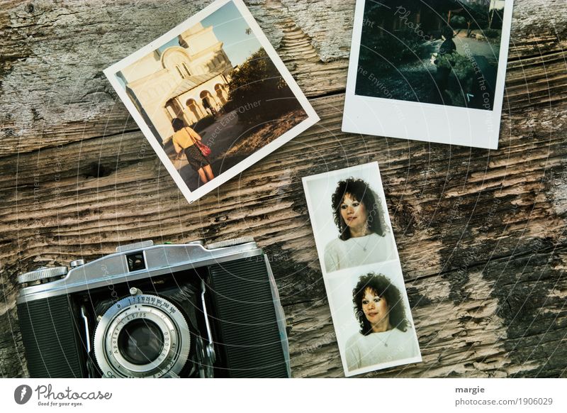 Analogue memories, photos of a girl, old photo paper Leisure and hobbies Vacation & Travel Tourism Trip Adventure Far-off places Sightseeing Human being