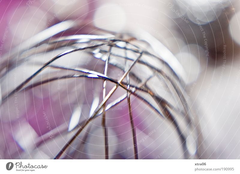metal Decoration Kitsch Odds and ends Metal Steel Glittering Pink Silver Sphere Wire Wireframe wire netting lensbaby Colour photo Close-up Detail