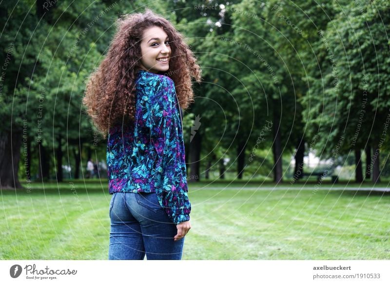 young Spaniard in the park Lifestyle Joy Leisure and hobbies Summer Flirt Human being Feminine girl Young woman Youth (Young adults) Woman Adults 1