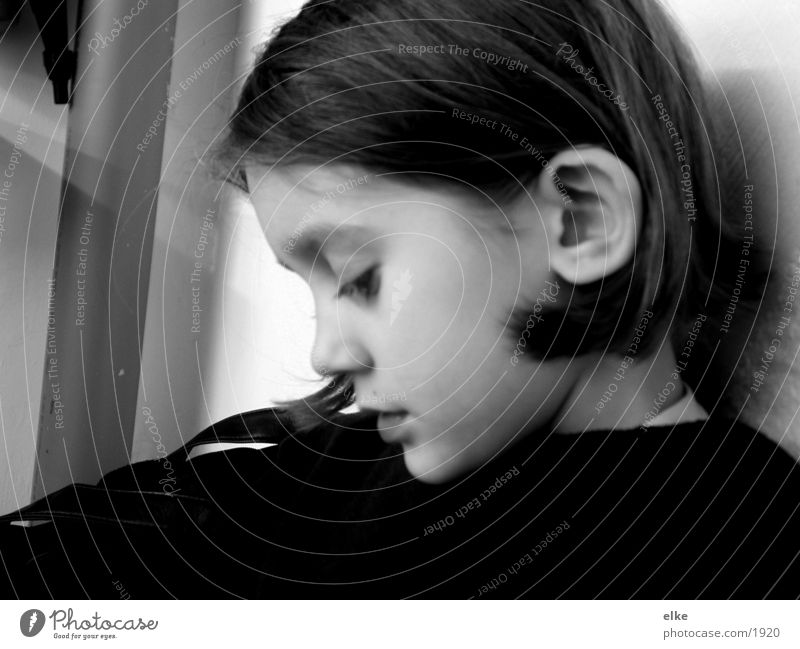 mood Child Human being Black & white photo