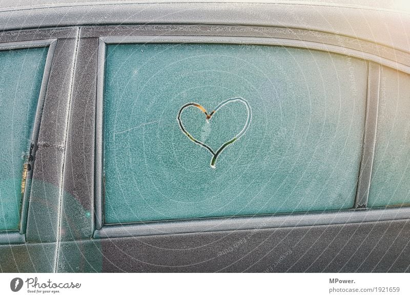 Cold heart Car Frost Heart Window pane Ice Winter Love Scratch Snow Transport Car door