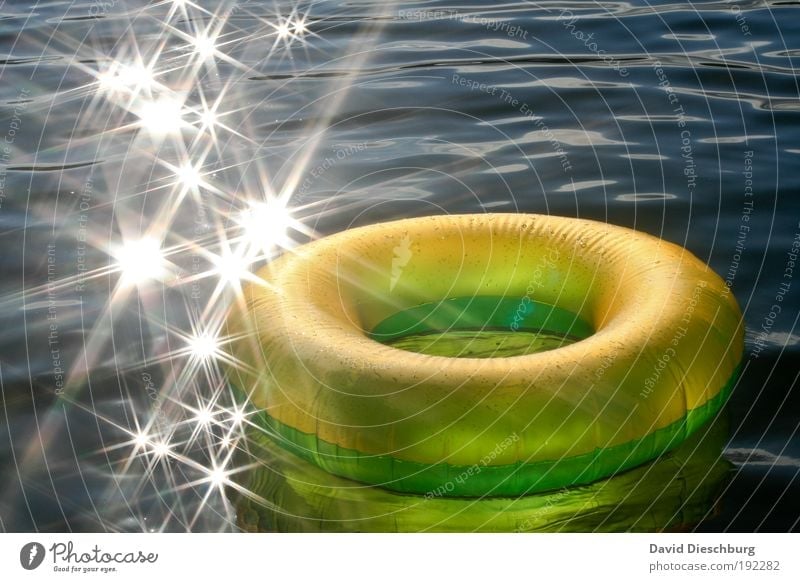 proposal to the summer Vacation & Travel Water Summer Beautiful weather Waves Ocean Lake Yellow Green White Water wings Star (Symbol) Circle Glittering
