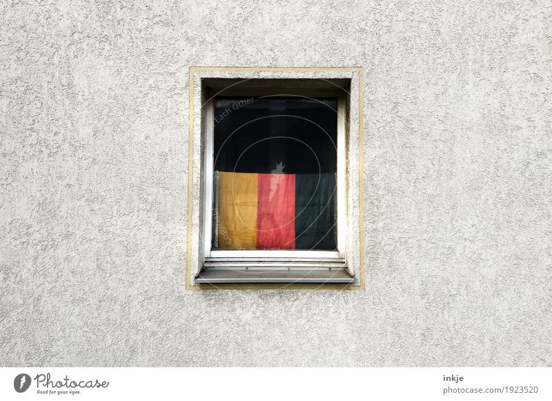all that is Germany Lifestyle Living or residing Flat (apartment) Wall (barrier) Wall (building) Facade Window Decoration German Flag Gloomy Pride Society