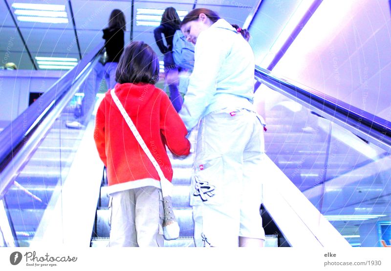talk Escalator Child Youth (Young adults) Human being