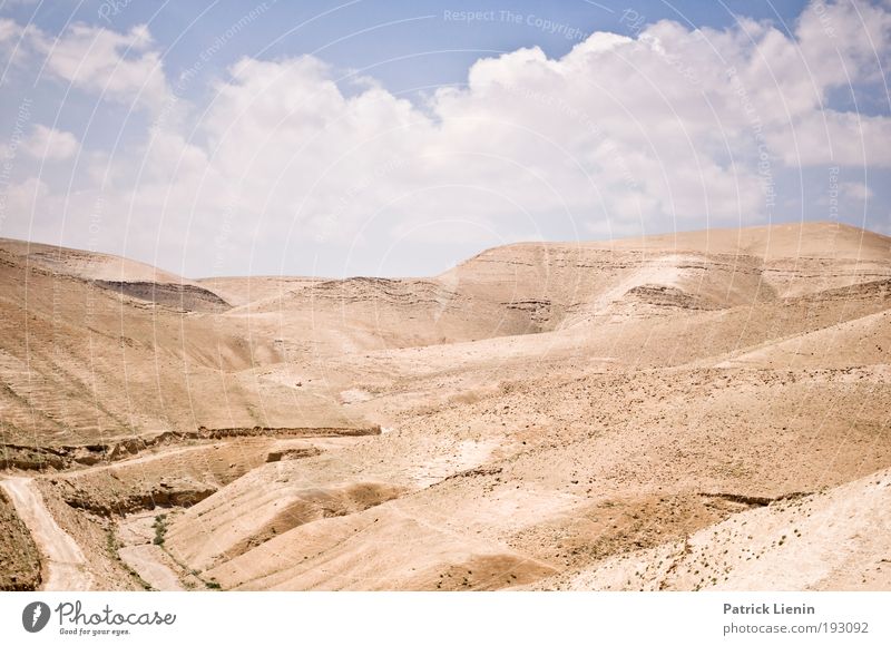 hot and dry Far-off places Summer Sun Environment Nature Landscape Earth Sand Sky Climate Climate change Weather Warmth Drought Hill Rock Desert Negev West Bank