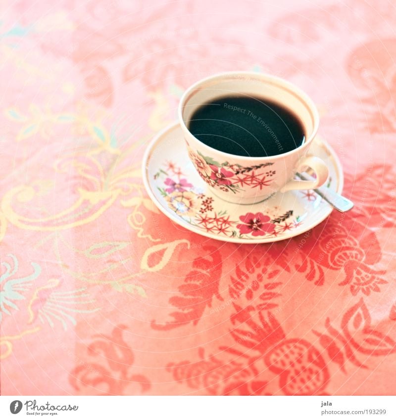 ... cup of coffee? :-) Food Nutrition To have a coffee Beverage Hot drink Coffee Crockery Cup Spoon Collector's item Good Beautiful Medium format Pastel tone
