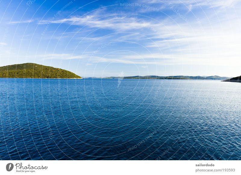 Adriatic Sailing Freedom Summer vacation Ocean Island Environment Nature Landscape Water Sky Clouds Beautiful weather Coast Bay North Sea Adriatic Sea Blue
