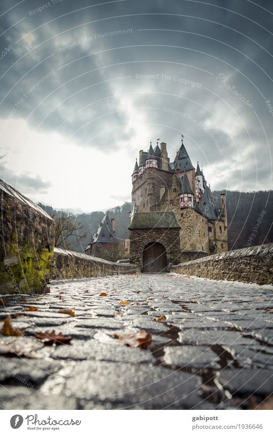 Castle Eltz Tourism Trip Adventure Winter Flat (apartment) House (Residential Structure) Dream house Sky Clouds Storm clouds Autumn Bad weather Wind Gale Rain