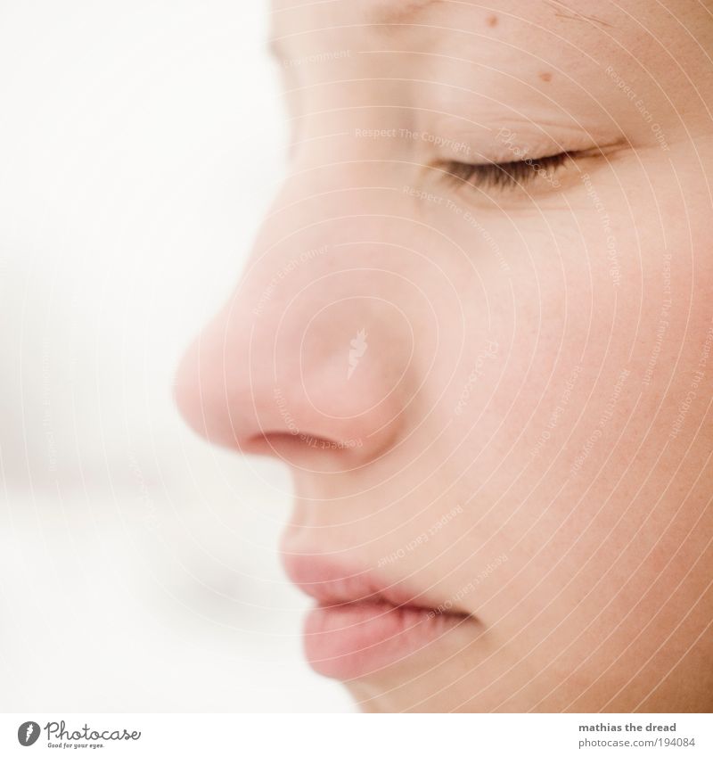 hibernation Human being Feminine Young woman Youth (Young adults) Face Eyes Ear Nose Mouth Lips 1 To enjoy Sleep Uniqueness Natural Beautiful Soft Stagnating