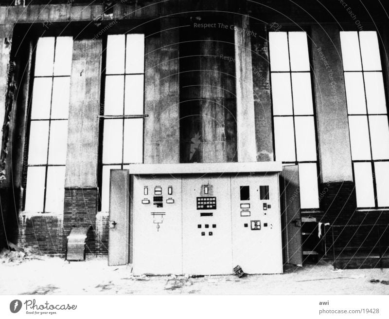 Morbid charm of decay Industrial architecture Control desk Mine Industrial heritage Architecture Industrial Photography Black & white photo