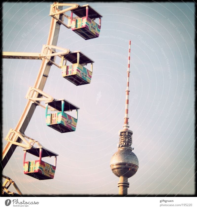 high-altitude exhilaration Tourist Attraction Landmark Television tower Rotate Ferris wheel Fairs & Carnivals Sky Tall Height Berlin Berlin TV Tower Point