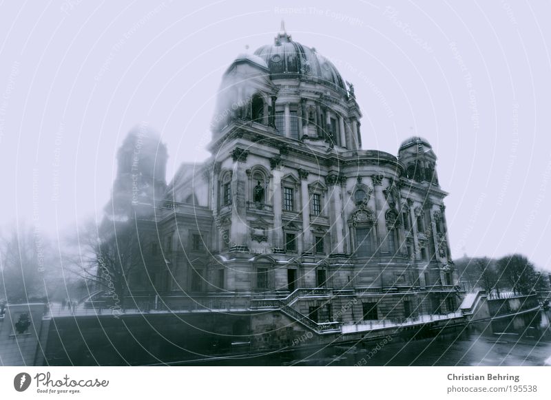 Berlin Cathedral in Winter Downtown Berlin Capital city House (Residential Structure) Church Dome Manmade structures Building Architecture Stairs Facade Window