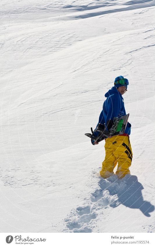 0815 winter photo Lifestyle Style Joy Happy Leisure and hobbies Sports Snowboard Human being Masculine Young man Youth (Young adults) Environment Mountain