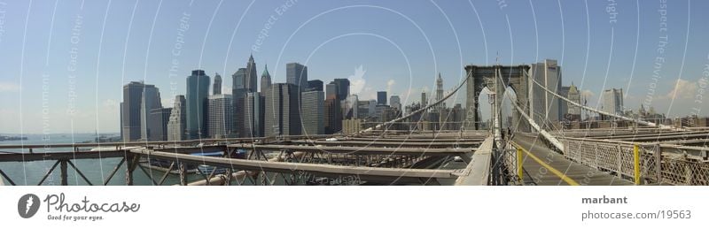 new york skyline 02 New York City Brooklyn Bridge Panorama (View) Architecture Skyline Large Panorama (Format)