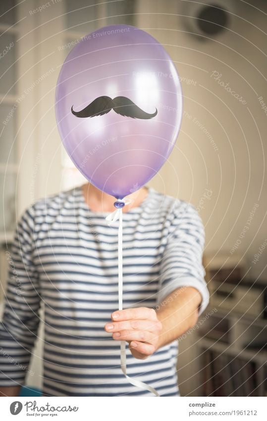 Monsieur Moustache Feasts & Celebrations Birthday Human being Masculine Man Adults Facial hair 1 Hair Whisker Party Firm Balloon Colour photo