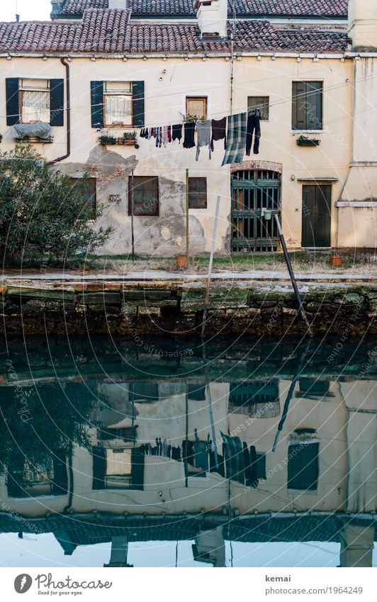 Venice, Italy Water Surface of water Reflection Town Downtown Old town Deserted House (Residential Structure) Detached house Wall (barrier) Wall (building)
