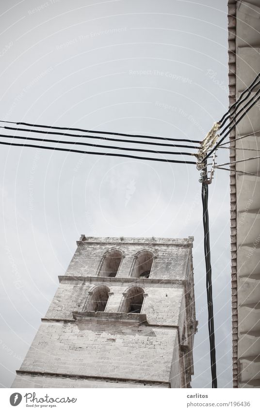 In need of support Small Town Old town Church Window Roof Tourist Attraction Esthetic Sharp-edged Blue Gray Peace Belief Religion and faith Contentment Network