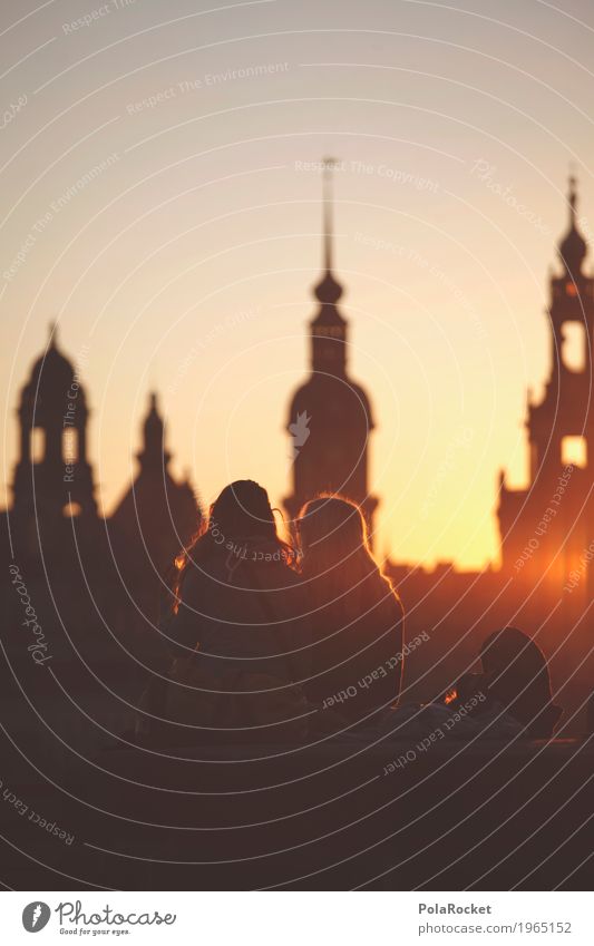 #A# Dresden Friendship Art Work of art Painting and drawing (object) Esthetic Skyline Romance Saxony Old town Culture Cultural monument Dresden Hofkirche