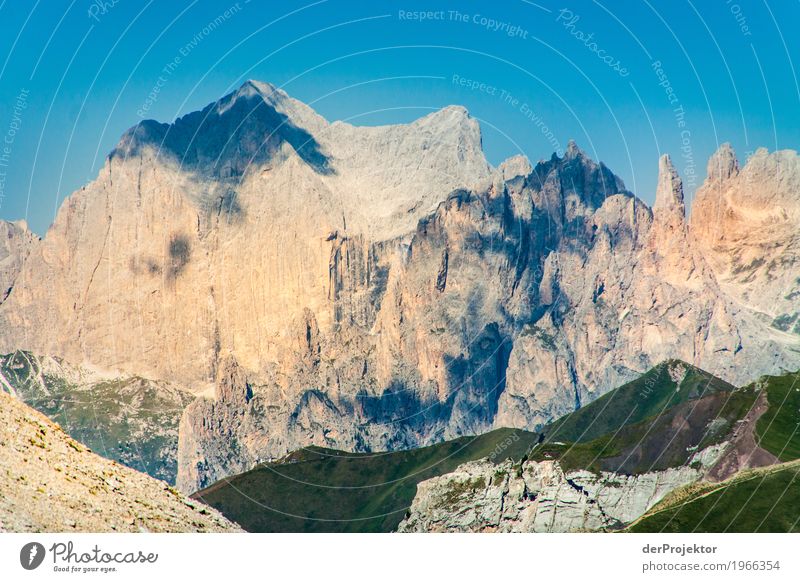 View with clouds and shadow in the Dolomites III Central perspective Deep depth of field Sunbeam Sunlight Light (Natural Phenomenon) Silhouette Contrast Shadow