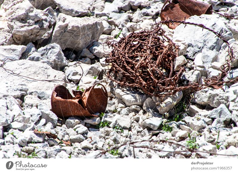 Remains of war from 1914 Vacation & Travel Tourism Trip Adventure Far-off places Freedom Expedition Camping Mountain Hiking Environment Nature Summer Rock Alps