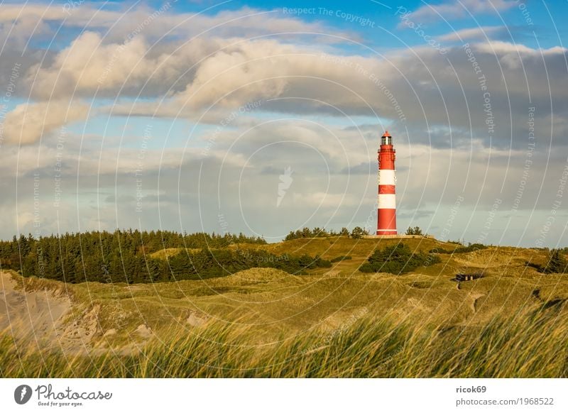 Lighthouse in Wittdün on the island Amrum Relaxation Vacation & Travel Tourism Island Nature Landscape Clouds Autumn Coast North Sea Architecture
