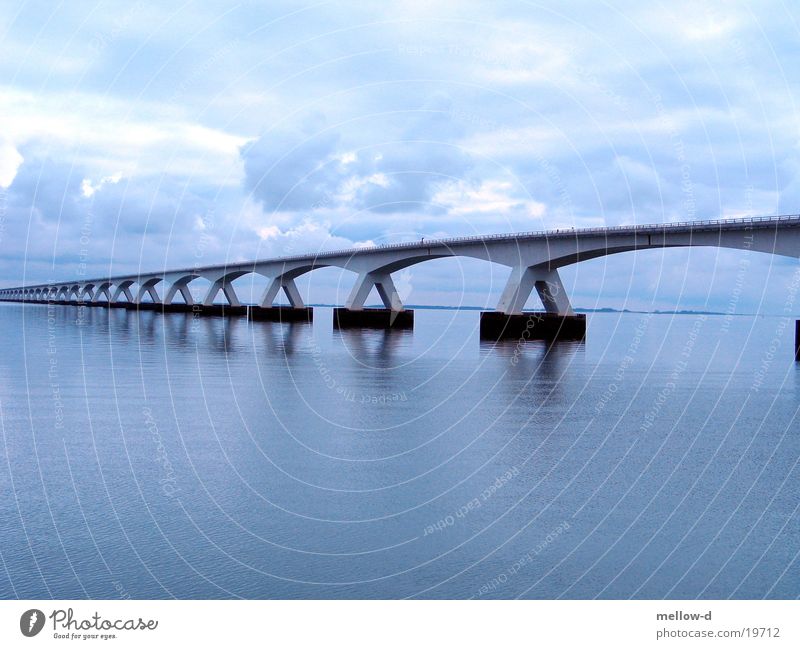 Bridge in Trouble Water Ocean Netherlands Zeeland Blue Filter