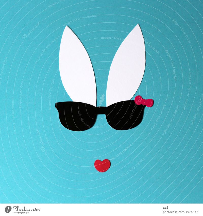 Cool bunny Leisure and hobbies Handicraft Easter Sunglasses Animal face Hare & Rabbit & Bunny Ear Paper Heart Esthetic Cool (slang) Simple Funny Cliche