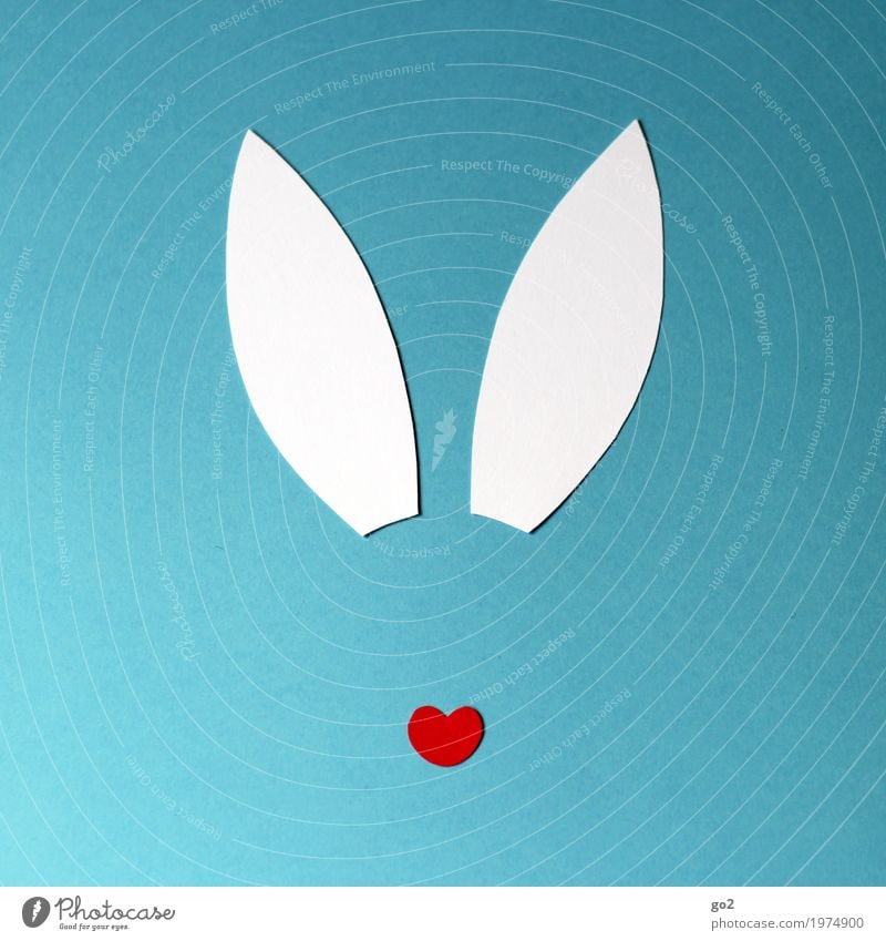 Easter shasha Handicraft Animal Animal face Hare & Rabbit & Bunny Ear 1 Decoration Sign Heart Esthetic Simple Happiness Funny Eroticism Feminine Blue Red White
