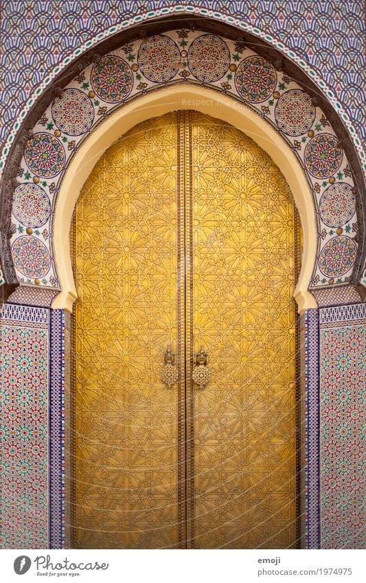 gate House (Residential Structure) Dream house Church Palace Manmade structures Building Mosque Tourist Attraction Kitsch Gold Gate Ornament Morocco Marrakesh