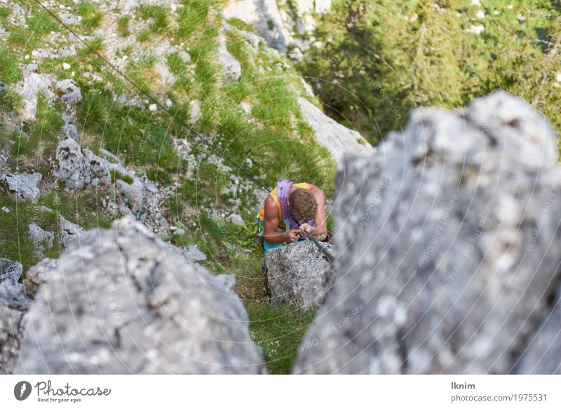 On the paths of the mountains Healthy Athletic Fitness Climbing Mountaineering Masculine Young man Youth (Young adults) Man Adults 1 Human being 13 - 18 years