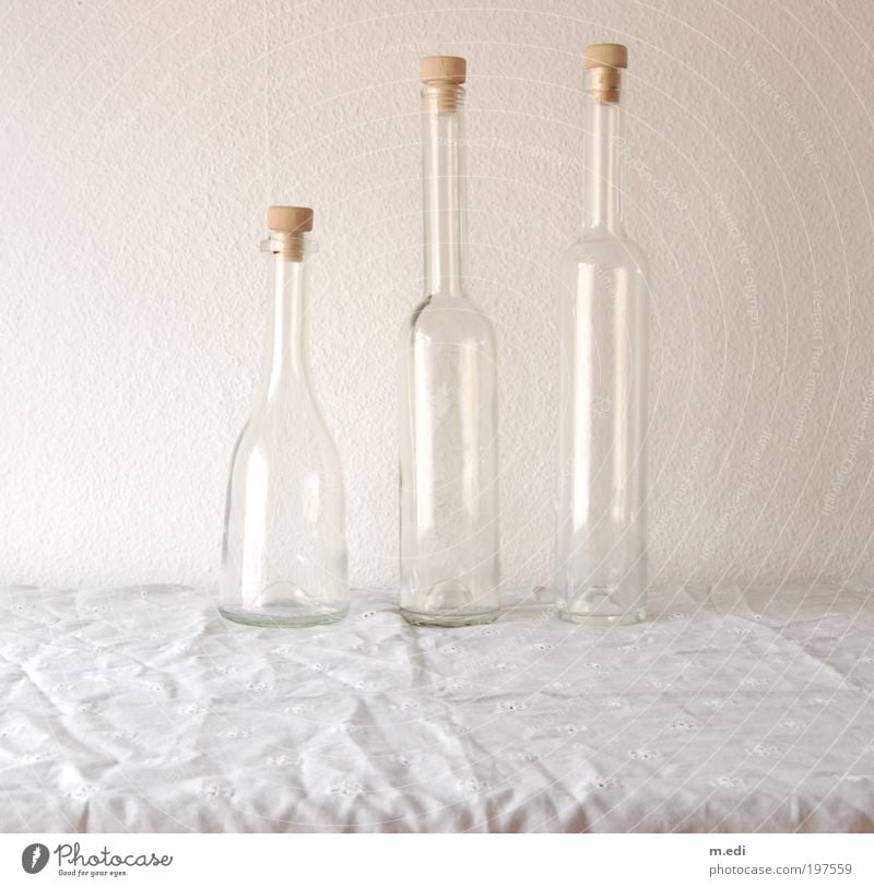 bottles Glass Packaging Bottle Neck of a bottle Stand Firm Colour photo Interior shot Day Central perspective