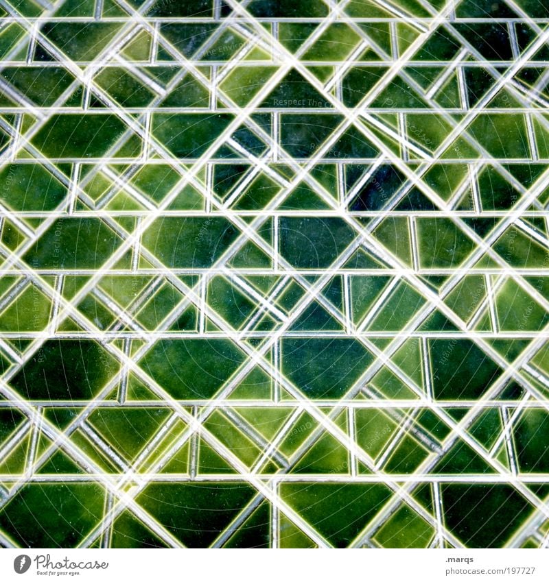 mosaic Lifestyle Design Decoration Tile Mosaic Line Exceptional Sharp-edged Many Green Chaos Colour Uniqueness Creativity Background picture Double exposure