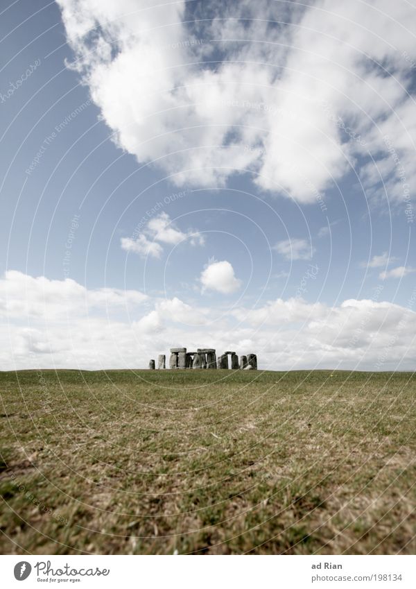 Queens of the Stone Henge Museum Culture Sky Clouds Horizon Grass Park Meadow Field Hill Rock Stone slab Quarry Stony Skyline Deserted Observatory