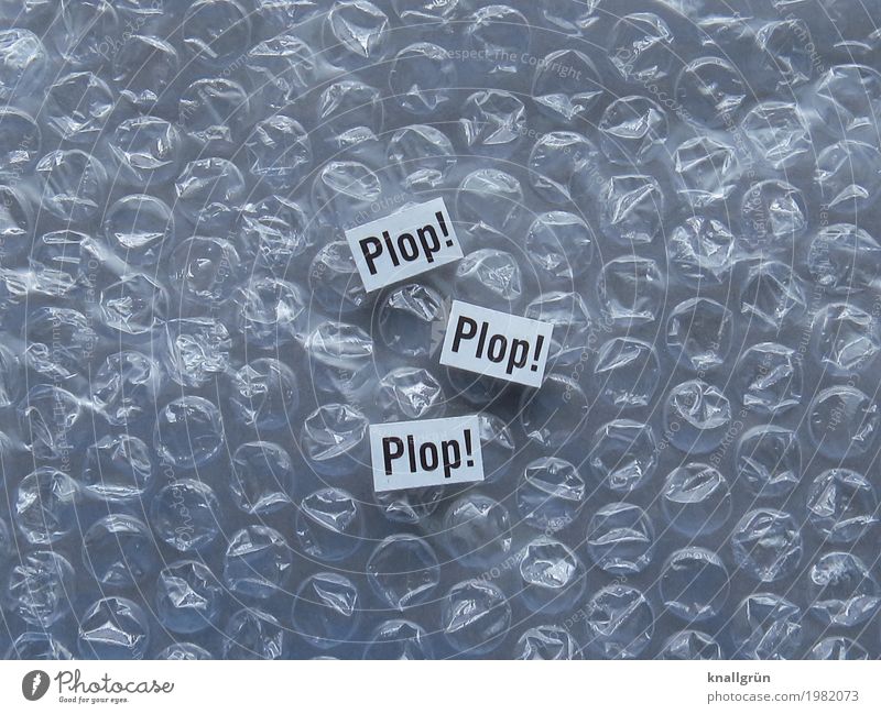 Plop! Plop! Plop! Bubble wrap Characters Signs and labeling Communicate Small Round Black White Transparent Noise Black & white photo Studio shot Deserted