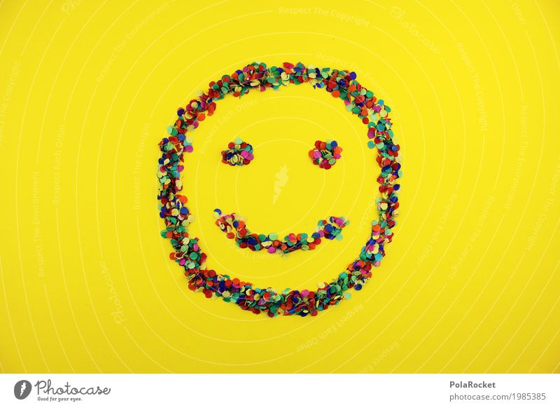 #S# Smile colorful Joy Art Work of art Hip & trendy Kitsch Happy Happiness Contentment Creativity Laughter Smiley Multicoloured Design Confetti Party Positive