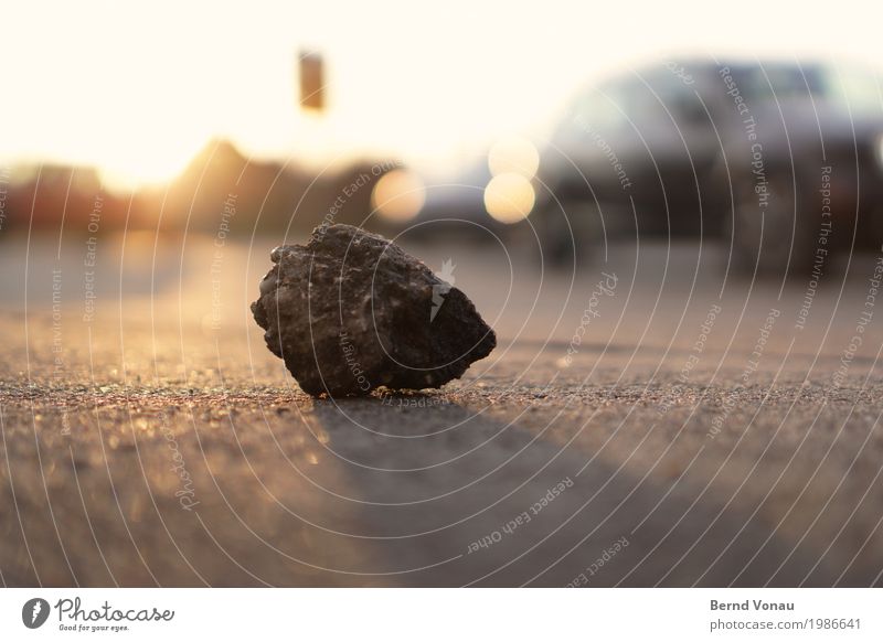 kerbstone Transport Traffic infrastructure Passenger traffic Street Crossroads Lanes & trails Vehicle Car Stone Near Warmth Brown Yellow Gray Fragment Asphalt