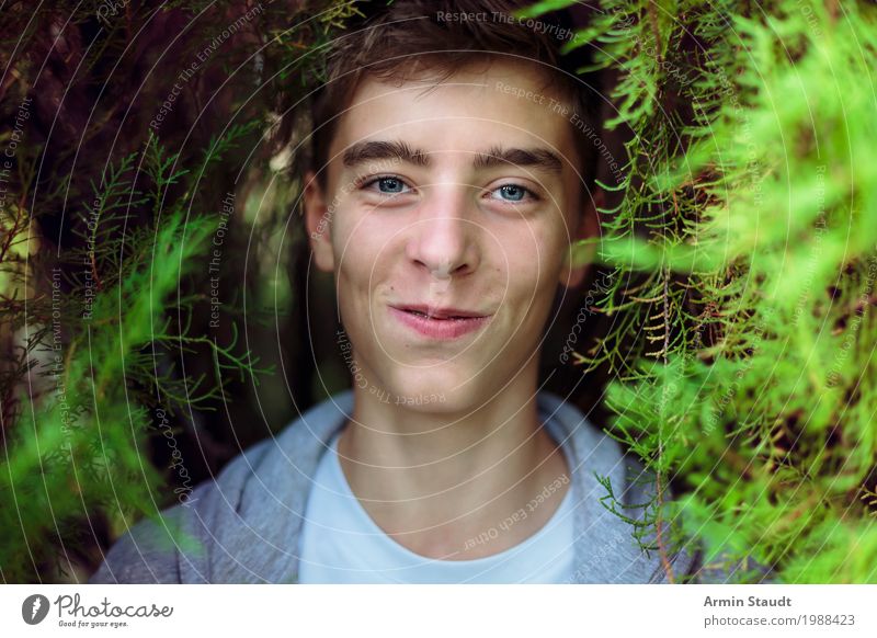 Portrait in the bush Lifestyle Style Joy Beautiful Harmonious Well-being Contentment Senses Relaxation Human being Masculine Young man Youth (Young adults) Face