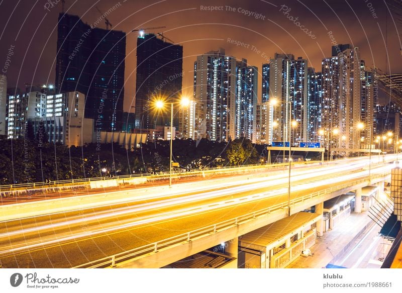 Blurred traffic in the evening Life Vacation & Travel Tourism Trip Landscape Transport Street Vehicle Car Movement Long Modern City Exposure Action Hongkong