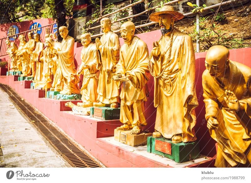 golden statues in 1000 Buddhas Temple in Hong Kong. Beautiful Face Vacation & Travel Tourism Decoration Art Culture Architecture Monument Street Lanes & trails