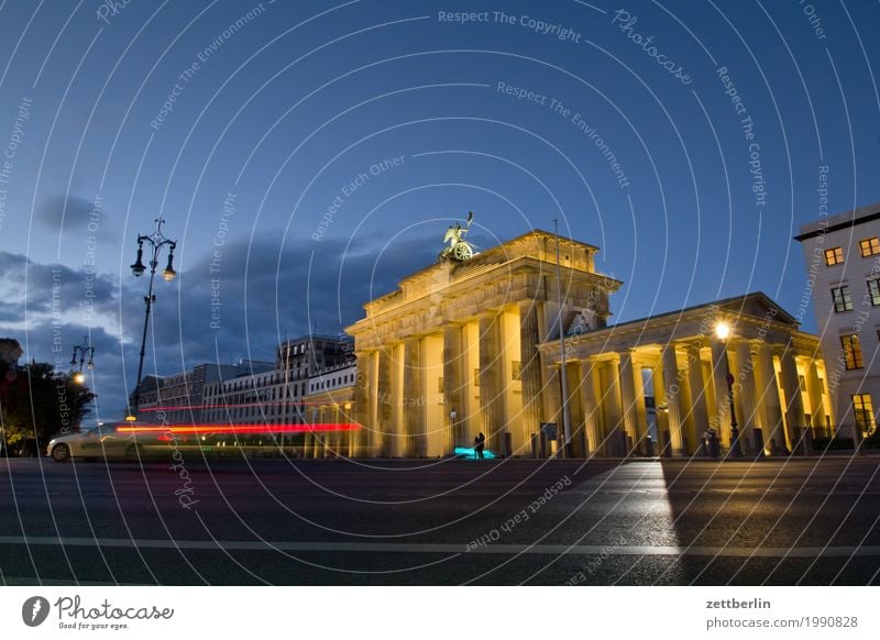 Brandenburg Gate Berlin Monument Germany Dynamics Capital city Tracer path Light painting Light show Vacation & Travel Travel photography Floodlight