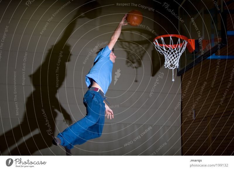 dunk Life Leisure and hobbies Sports Fitness Sports Training Ball sports Sportsperson Success Basketball Basketball basket Sporting Complex Masculine