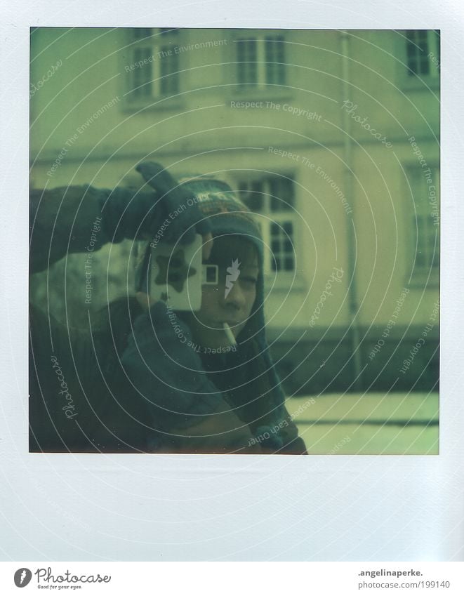 asterisk Polaroid Analog Stars Winter Snow Cigarette Gloves Camera Cap Brunette House (Residential Structure) Window