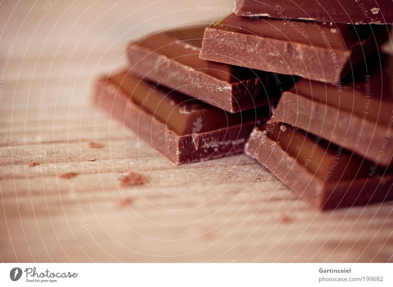 chocolate Food Candy Chocolate Delicious Sweet Chocolate brown Broken chocolate Nutrition milk chocolate Bar of chocolate Food photograph Copy Space bottom Wood
