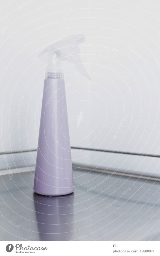 spray bottle Table Wall (barrier) Wall (building) Spray bottle Esthetic Clean Gray Violet Orderliness Cleanliness Purity Arrangement Pure Living or residing
