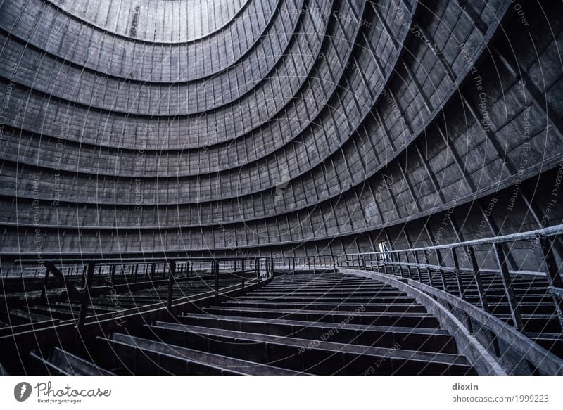 inside the cooling tower [4] Energy industry Coal power station Industry Industrial plant Factory Manmade structures Building Architecture Cooling tower Old