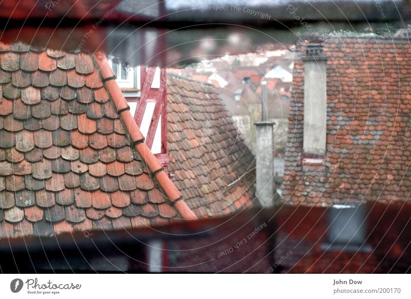 Analog Roofs City trip Living or residing Old town House (Residential Structure) Manmade structures Building Facade Chimney Esthetic Historic Red Past